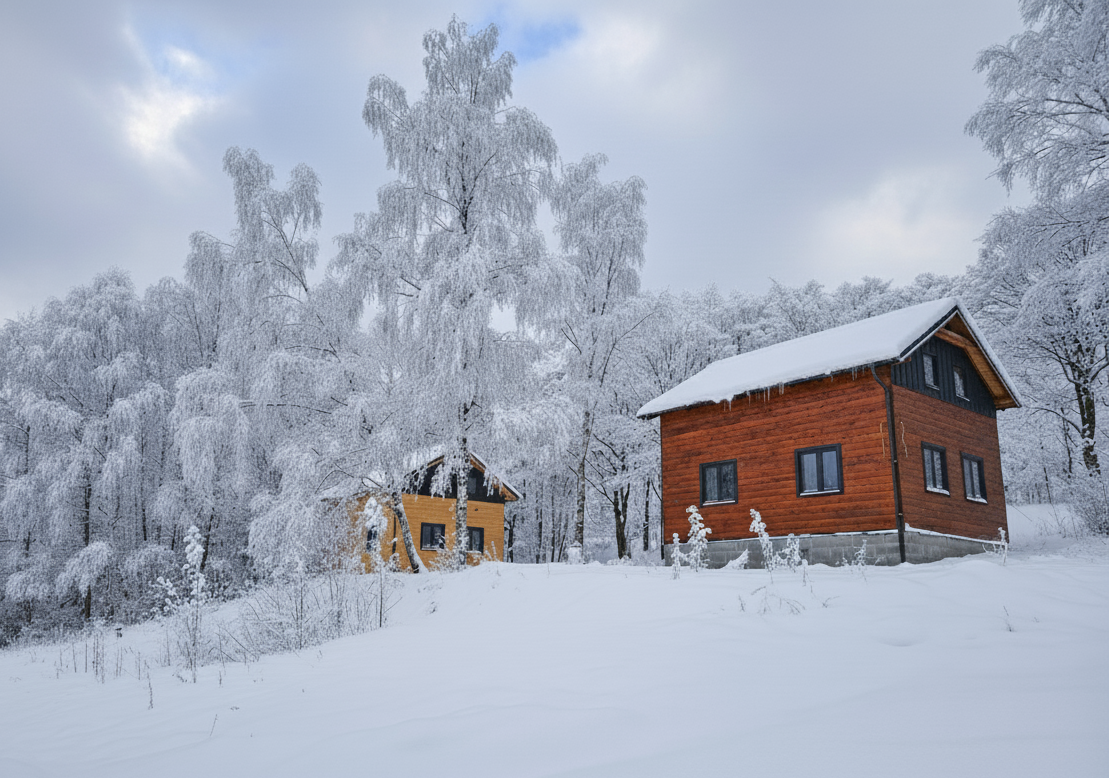 Chata v zimě